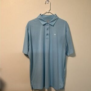 Callaway mens opti dri XL blue striped logo short sleeves golf polo shirt
